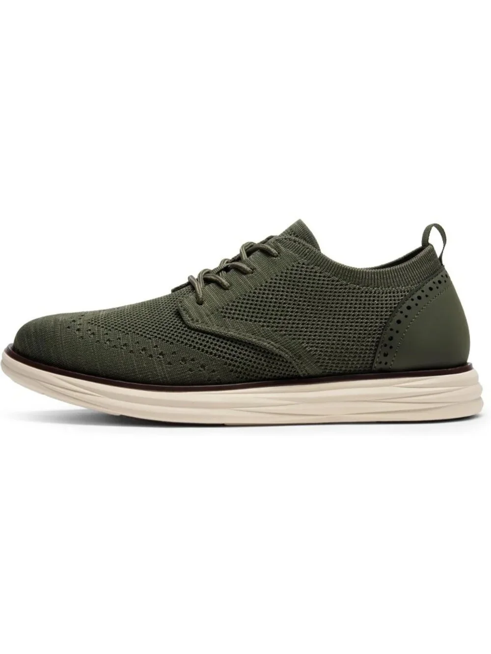 Men's Green Knit Mesh Dress Sneakers Lace Up Casual Walking Oxford Shoes